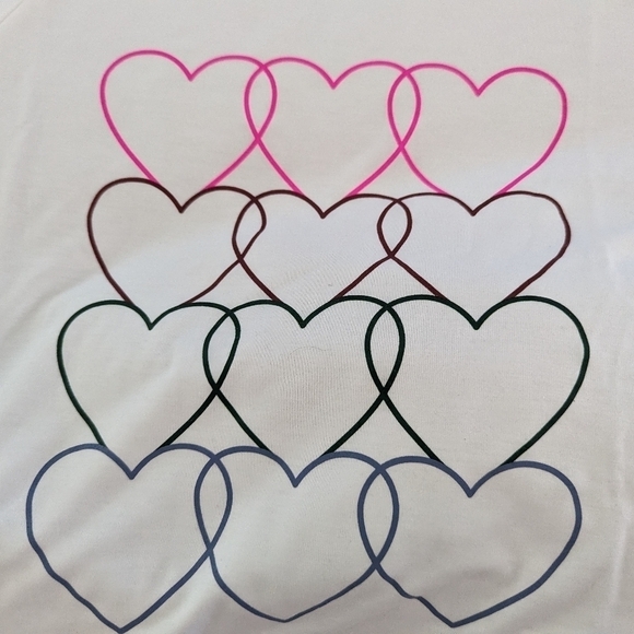 New Gap Kids Raglan Graphic Tee Shirt Long Sleeve Tee Hearts Size XXL 14 - Picture 9 of 9